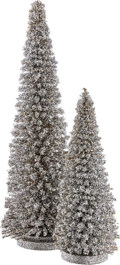 X-MAS csillámló fenyő 28 cm ,ezüst