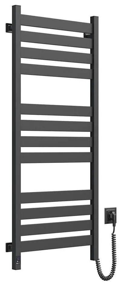 Fürdőszobai létra típusú törölközőszárító termosztáttal LARGO 541W/230V 120,6 cm IP44 fekete jobb oldali