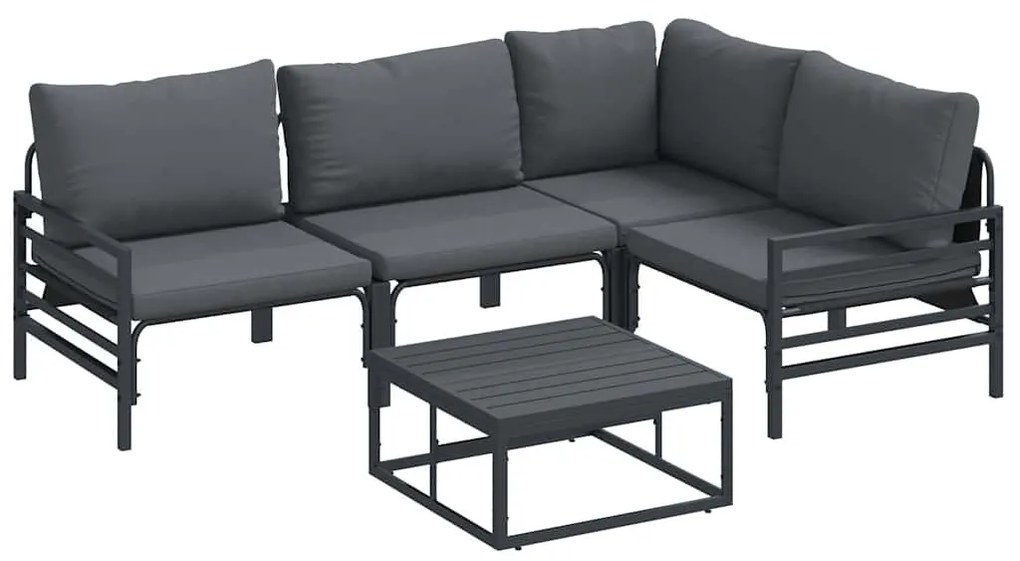 Kerti Kanapé Szett párnával 6 pcs Antracit Acél