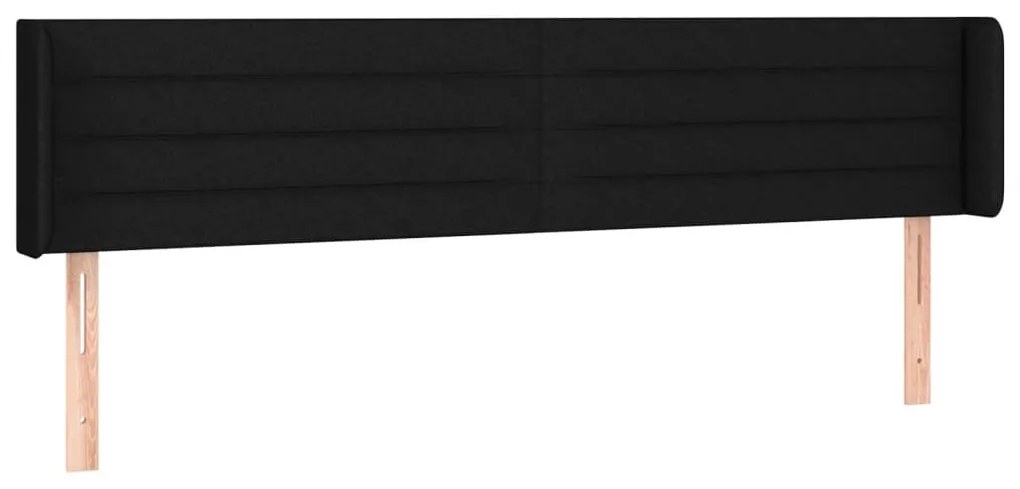 fekete szövet LED-es fejtámla 163 x 16 x 78/88 cm