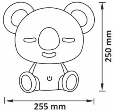 LED RGBW Dimmelhető gyerek éjszakai kislámpa 2,5W/230V koala fehér