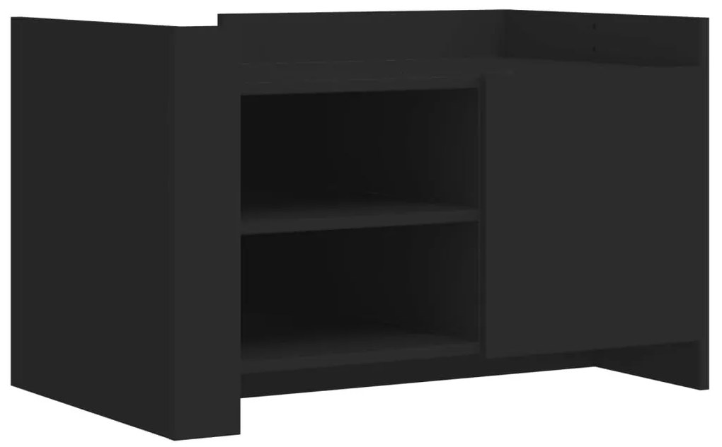 Fekete szerelt fa dohányzóasztal 80 x 50 x 50 cm