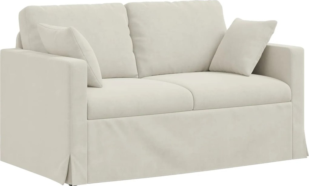 vidaXL Kanapé Krém 138 x 78 x 80 cm Bársony