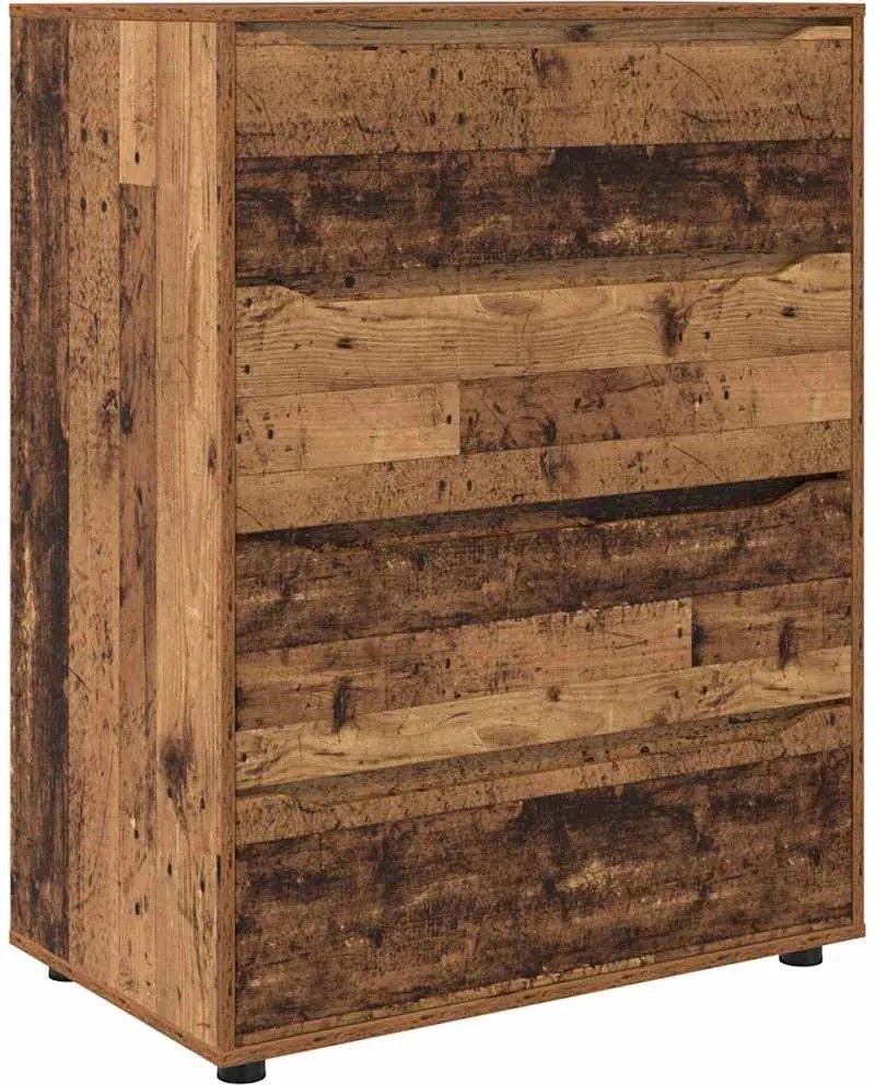 vidaXL Tároló szekrények 2 pcs Öreg fa 80 x 48 x 105 cm Faanyag