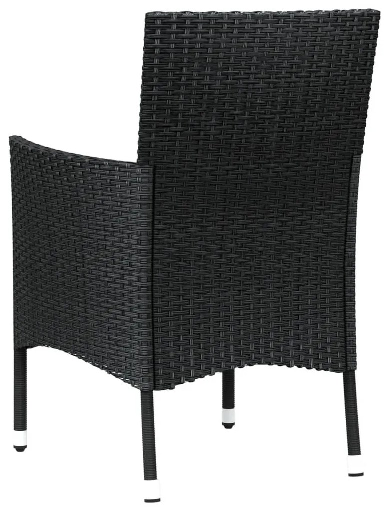 4 db fekete polyrattan kerti szék párnákkal (csak Egyesült Királyság/Írország/FI/NO)