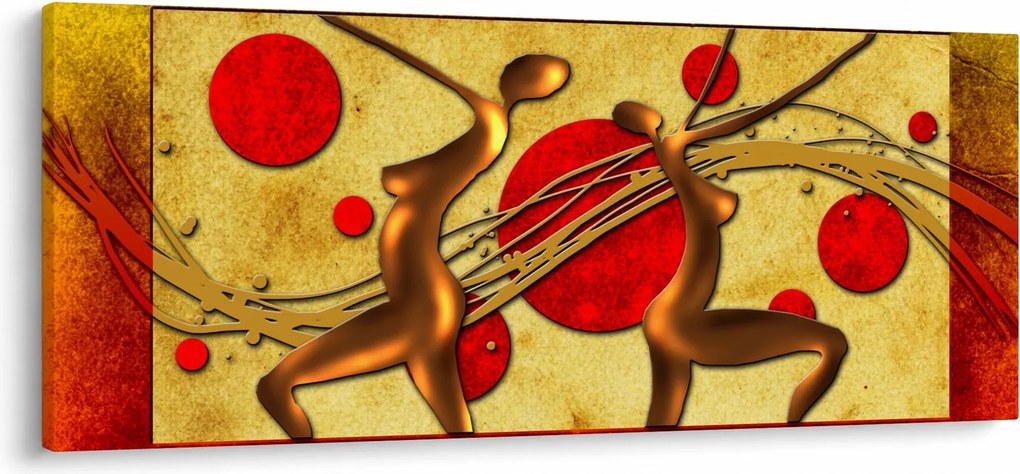 Absztrakt kép két nővel (120x50 cm)