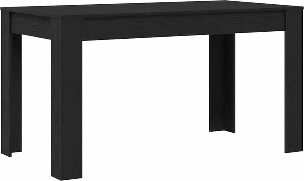 vidaXL Étkezőasztal Fekete tölgy 140 x 74,5 x 76 cm polirattan