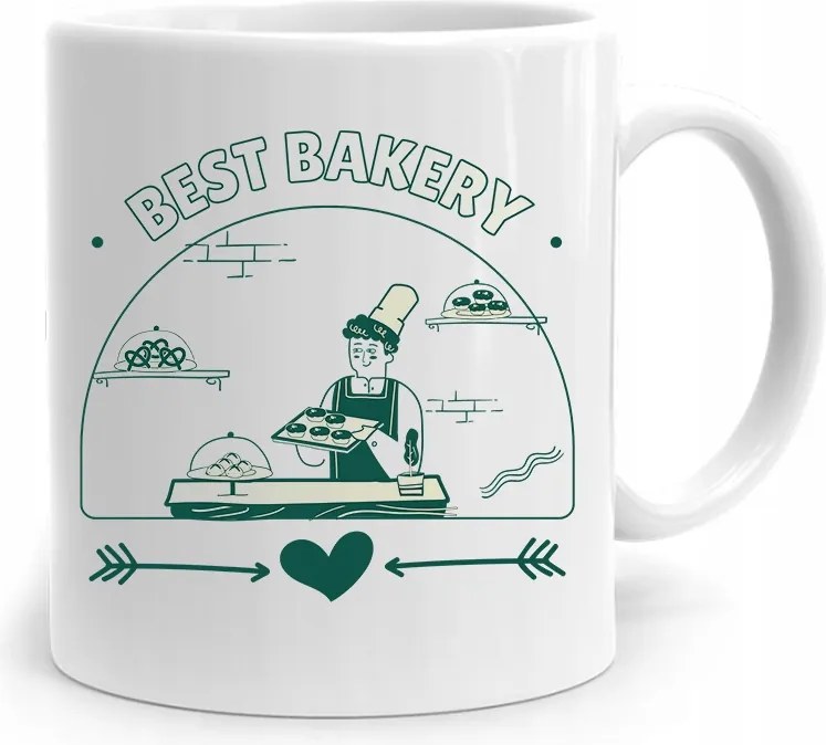 Bögre Ajándék Péknek Best Bakery fényképes nyomtatással