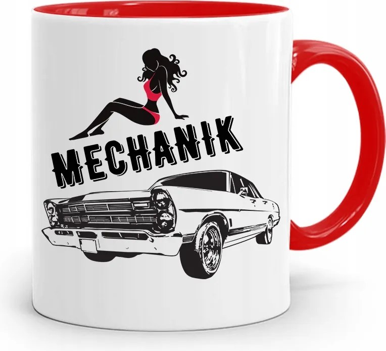 Piros Bögre Ajándék Szerelőnek Szerelő Nyomtatott Fényképpel