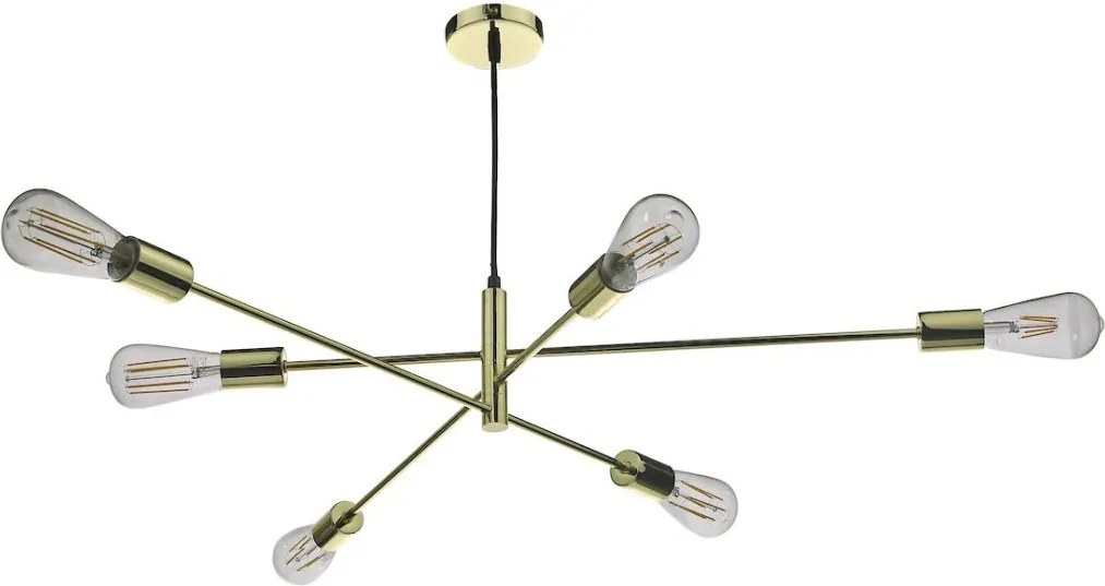 DAR LIGHTING ALA0635 ALANA Többágú Függesztett Lámpa Arany E27 IP20