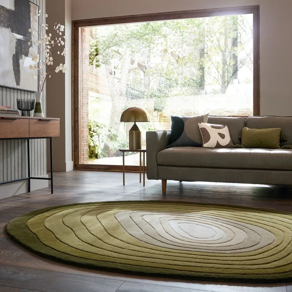 Zöld kézi szövésű gyapjú szőnyeg 160x230 cm Puddle Ombre – Flair Rugs