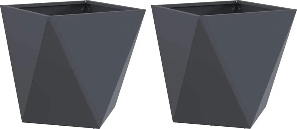 vidaXL Növénytartó 2 pcs Antracit 40 x 40 x 40 cm Acél