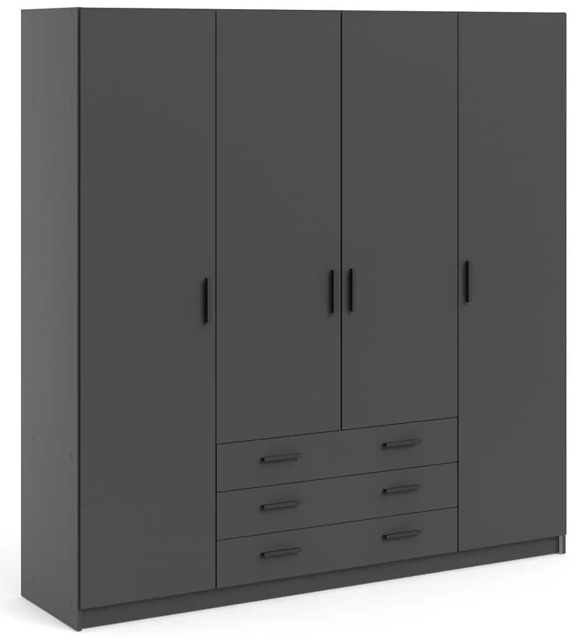 Sötétszürke ruhásszekrény 196x200 cm Sprint – Tvilum