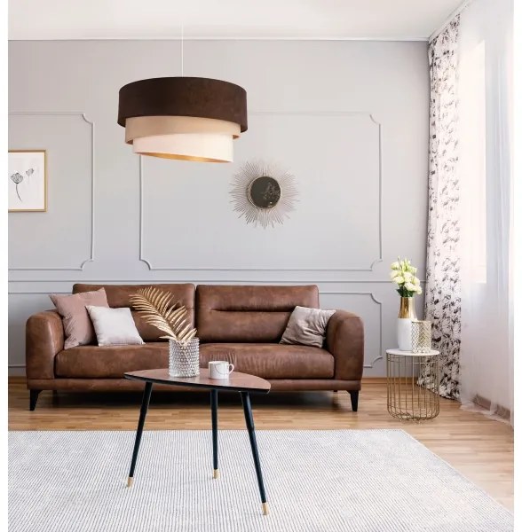 Duolla - Csillár zsinóron DEVON 1xE27/40W/230V átm. 45 cm barna/bézs