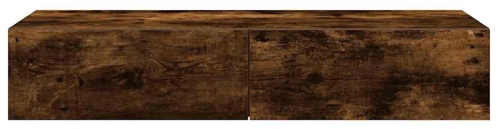 Falipolc fiókokkal füstölt tölgy 100x36x19 cm műszaki fa