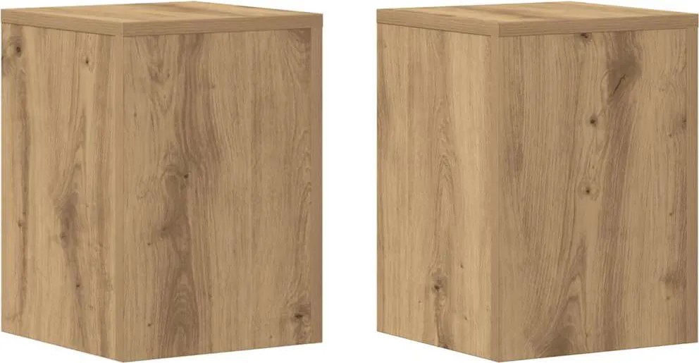 vidaXL 2 db kézműves tölgy szerelt fa növénytartó állvány 25x25x35 cm