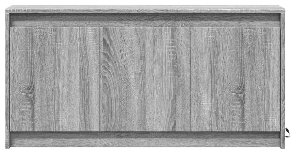 szürke sonoma színű szerelt fa LED-es TV-szekrény 100x34x50 cm