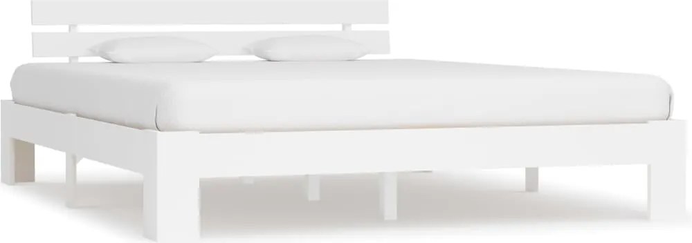vidaXL fehér tömör fenyőfa ágy matrac nélkül 160 x 200 cm