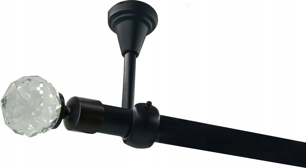 Mennyezeti Függönykarnis Fekete 19 mm Crystal 160 cm solo