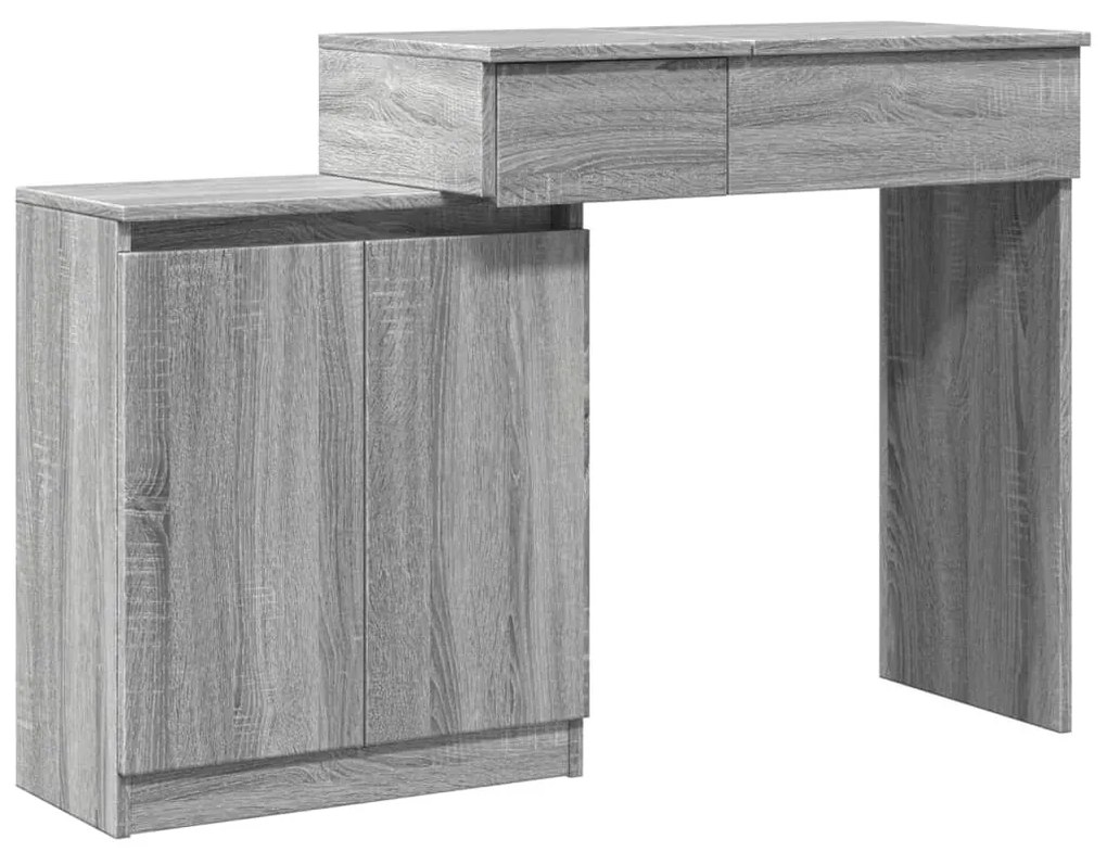 szürke sonoma LED-es fésülködőasztal 115 x 37 x 110,5 cm