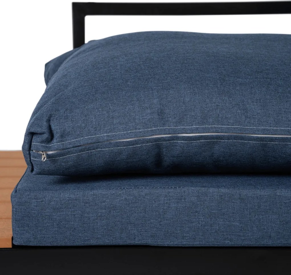 Kerti bútor szett sötétkék / fekete színkombinációban – NORMAN