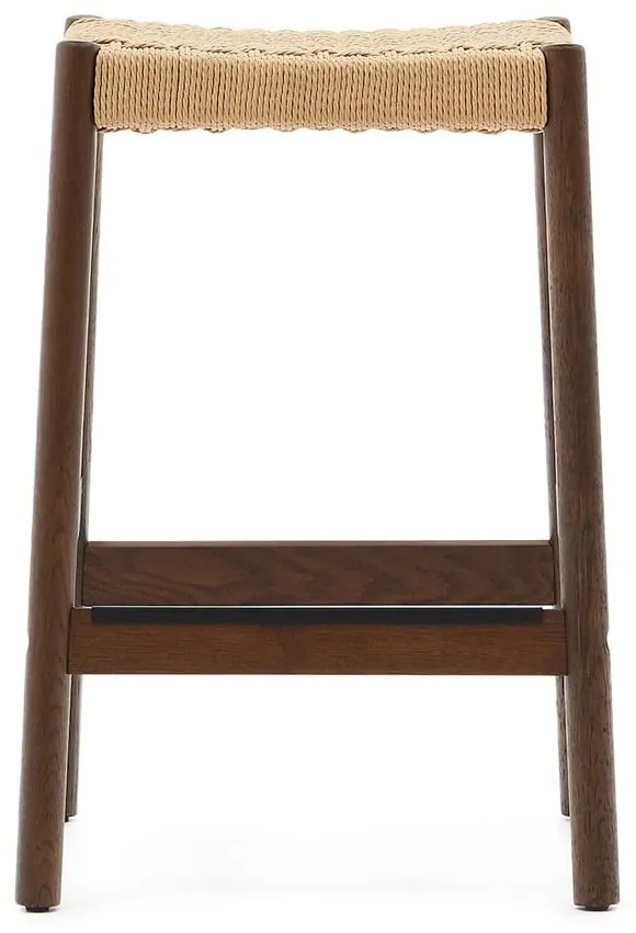 Barna-natúr színű tölgyfa bárszék szett 2 db-os (ülésmagasság 66 cm) Yalia – Kave Home