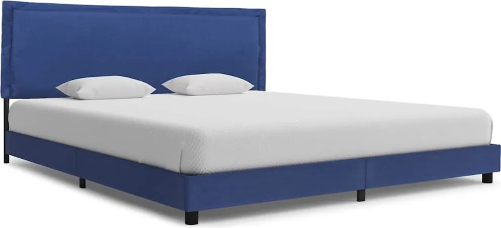 vidaXL kék szövet ágykeret matrac nélkül 150x200 cm