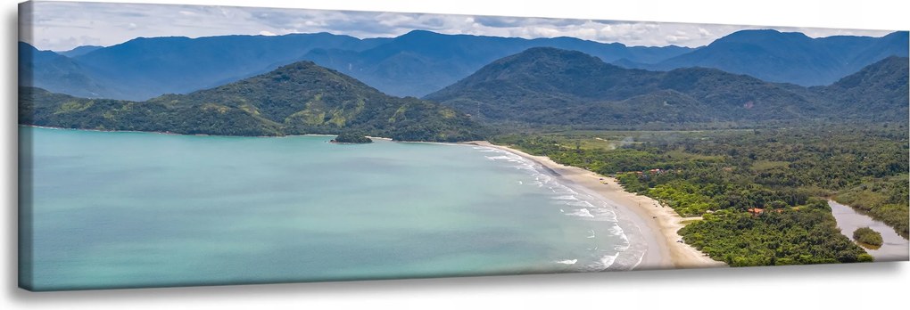 Vászonkép Vízpart Hullámok Hegyek Természet 120x40 cm Ideális ajándék