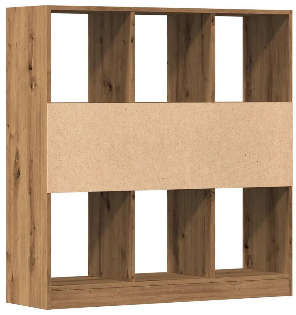 kézműves tölgy színű szerelt fa könyvszekrény 97,5x29,5x100 cm