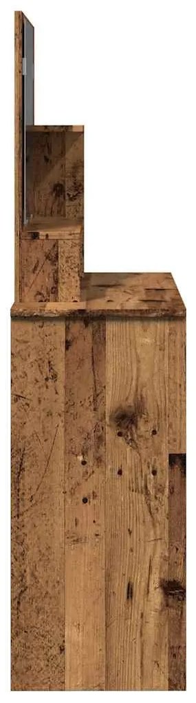 öltözőasztal tükörrel régi fa 86,5x35x136 cm