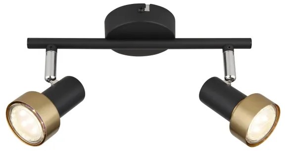 Globo 57917-2G - Spotlámpa  MASON 2xGU10/25W/230V fekete/arany