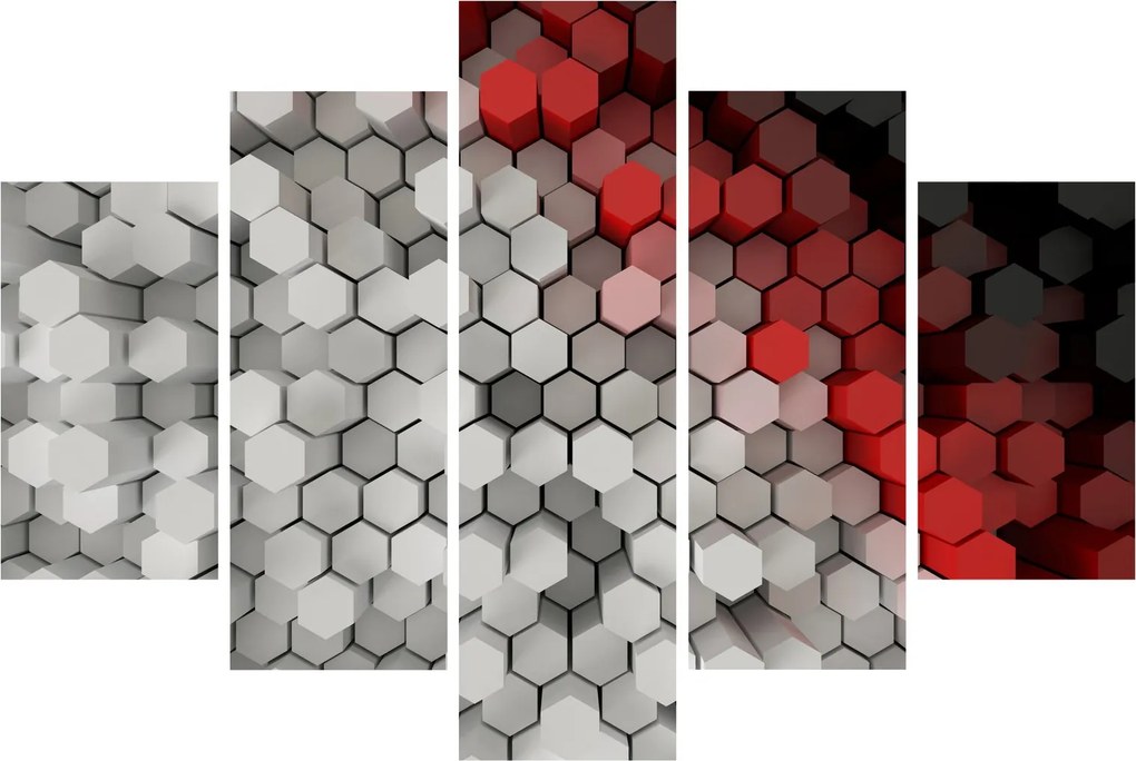Kép - 3D hatszögek (150x105 cm)