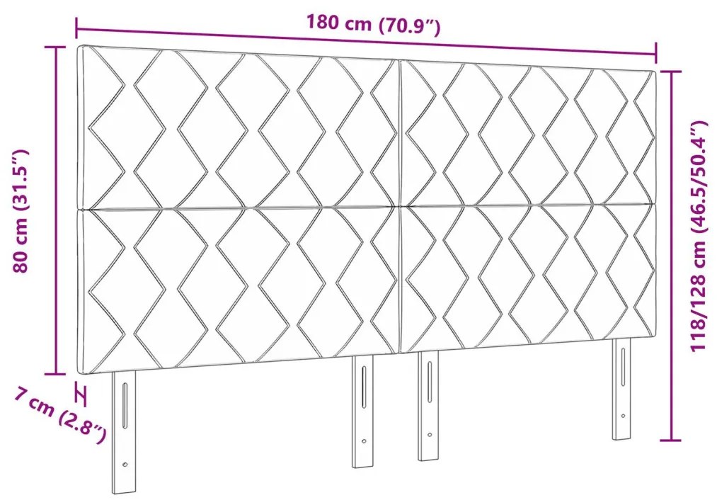 Fejtámla Gyémánt Blokkos Dizájn Sötétszürke 180 cm Bársony