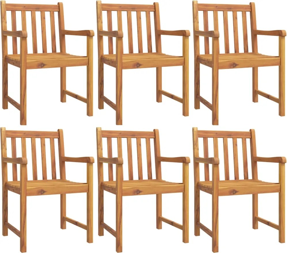 vidaXL 6 db tömör akácfa kerti szék 56 x 55,5 x 90 cm