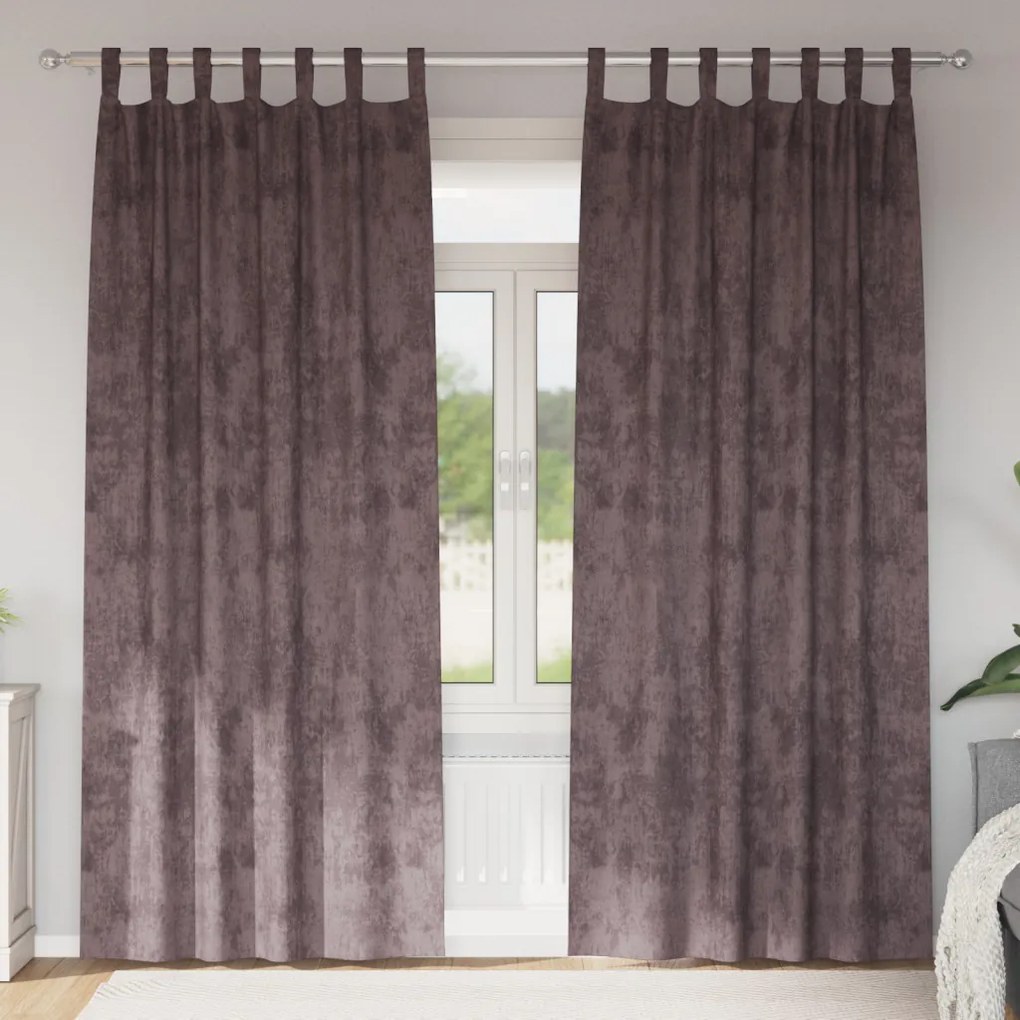 Bársonyfuggőny 2 db szemmel Barna 260x140 cm