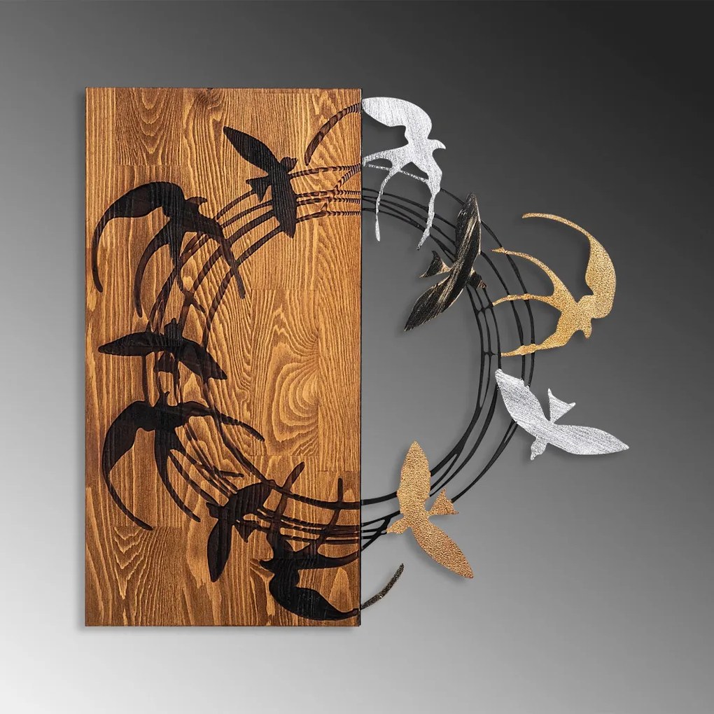 Spiral fém fa fali dekoráció, 58×58 cm – TR891TNL2368