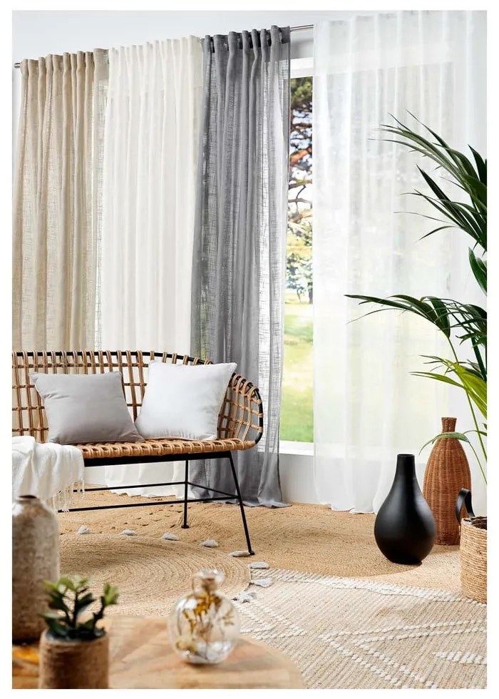 Szürke átlátszó függöny 140x240 cm Haltona – douceur d'intérieur