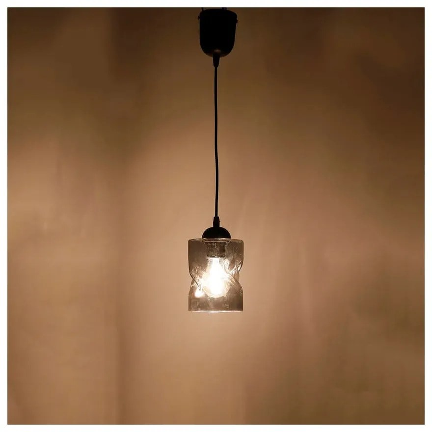 Fekete függőlámpa üveg búrával ø 10 cm Felis – Candellux Lighting