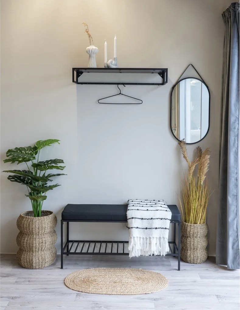 Bombay lábtörlő - Juta kötött, natúr, ovális 50x80 cm