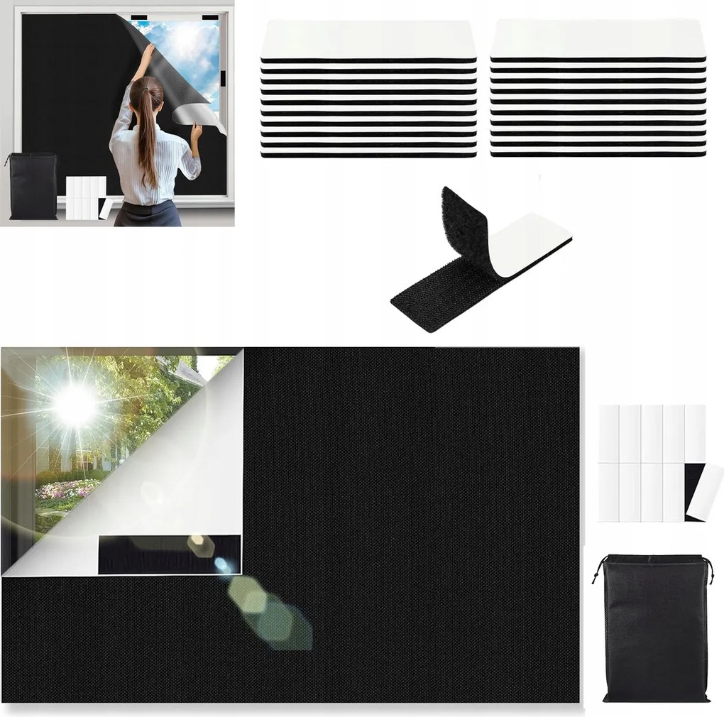 Hordozható Sötétítő Roló 200 CM X 145 CM Árnyékolás Hálószobába