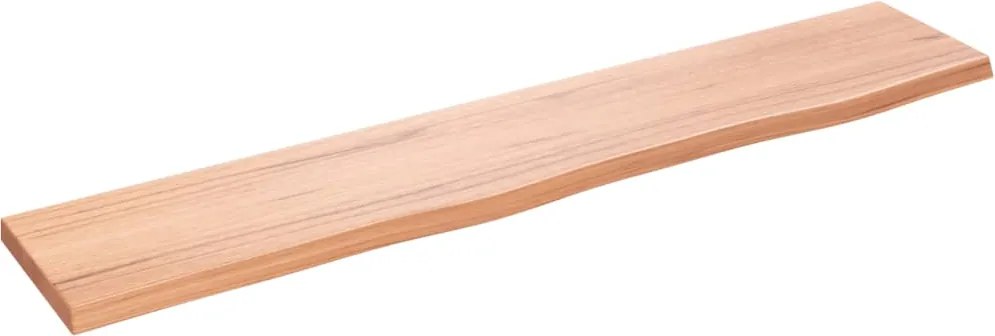 vidaXL világosbarna kezelt tömör tölgyfa fali polc 100x20x2 cm