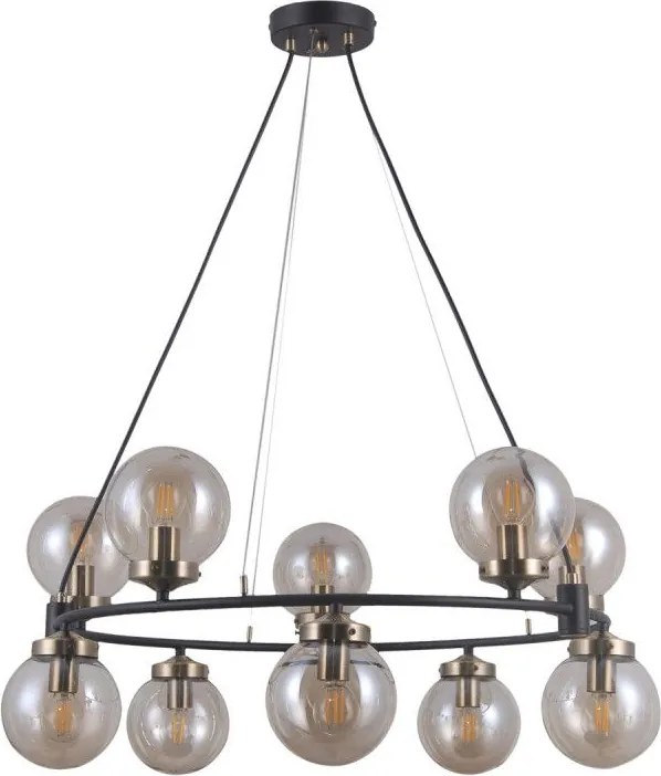 Italux modern függeszték galvez antik bronz borostyán matt fekete itxpnd-28622-10a