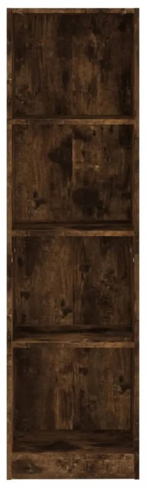 4 szintes füstös tölgy színű fa könyvszekrény 40 x 24 x 143 cm