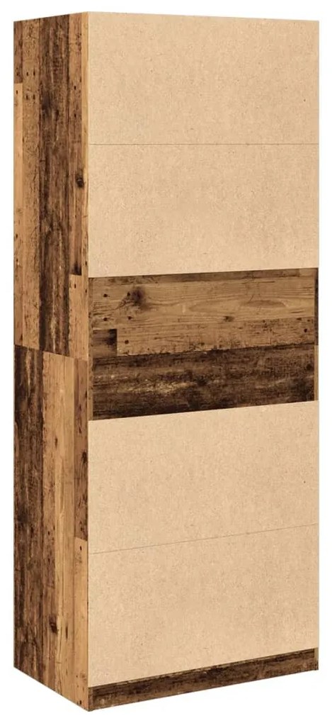 antik fa színű szerelt fa ruhásszekrény 80 x 50 x 200 cm