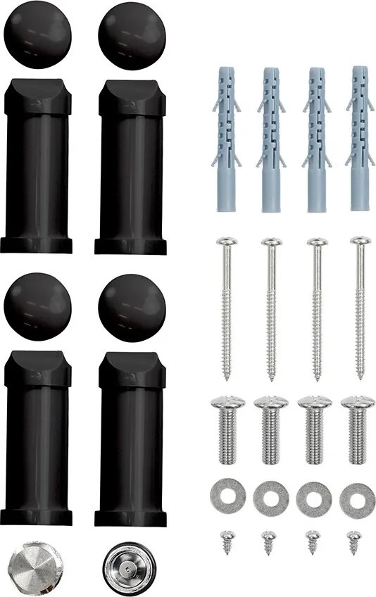 Egyenes törölközőszárító radiátor 1600x500 mm fekete