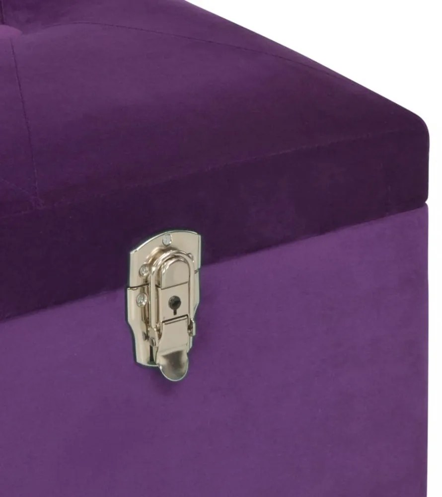 lila bársonypad tárolórekesszel 105 cm