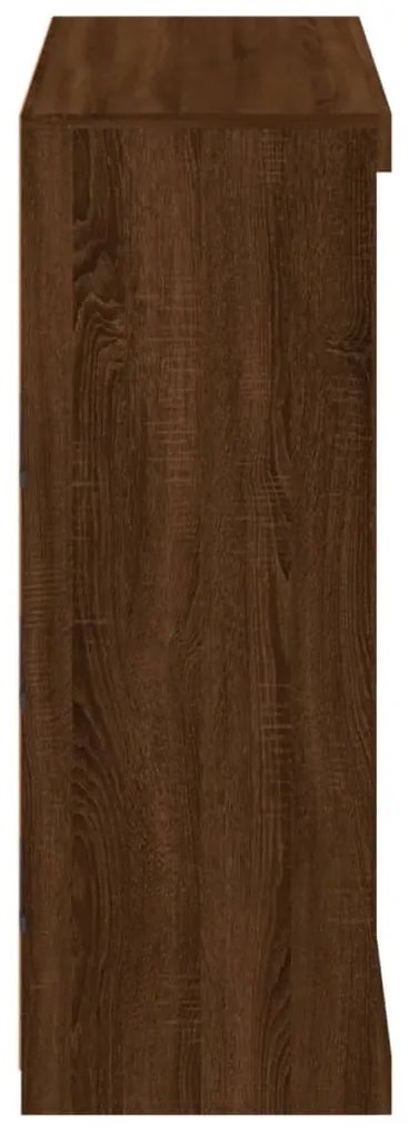 barna tölgy színű tálalószekrény LED-ekkel 81 x 37 x 100 cm