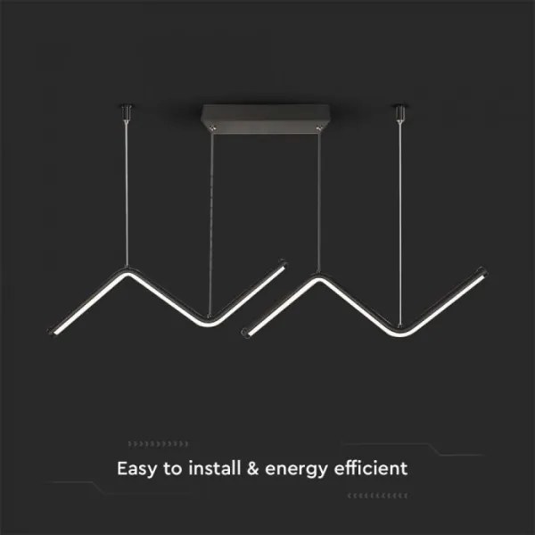 LED Csillár zsinóron LED/12W/230V 4000K fekete