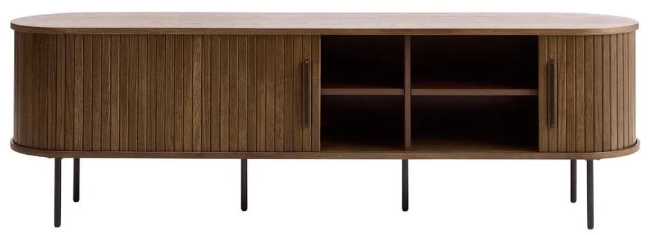 Barna TV-állvány tölgyfa dekorral 180x56x45 cm Nola – Unique Furniture