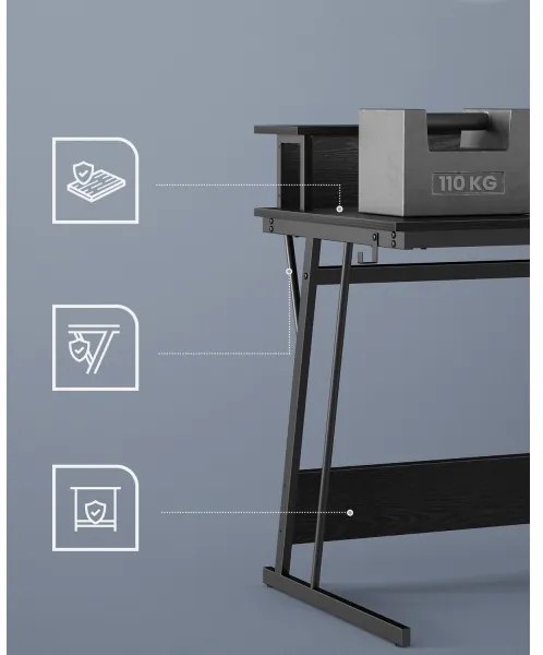 SOLEA-X fekete íróasztal háttérvilágítással